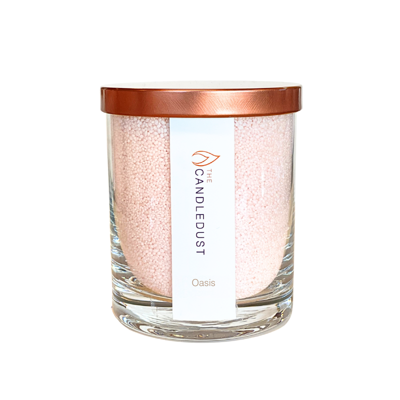 Pulverljus i glas - Oasis 160g brinntid ca 30 timmar Candledust
