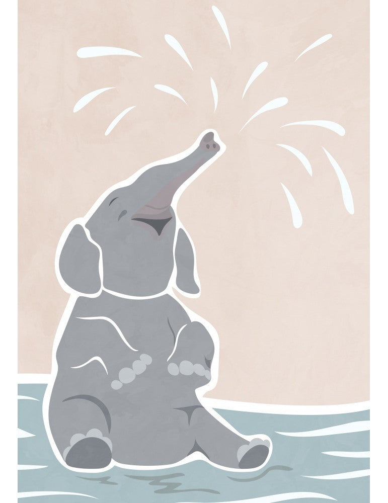 Cute Scandi Elephant Children's Art Sarah Manovski