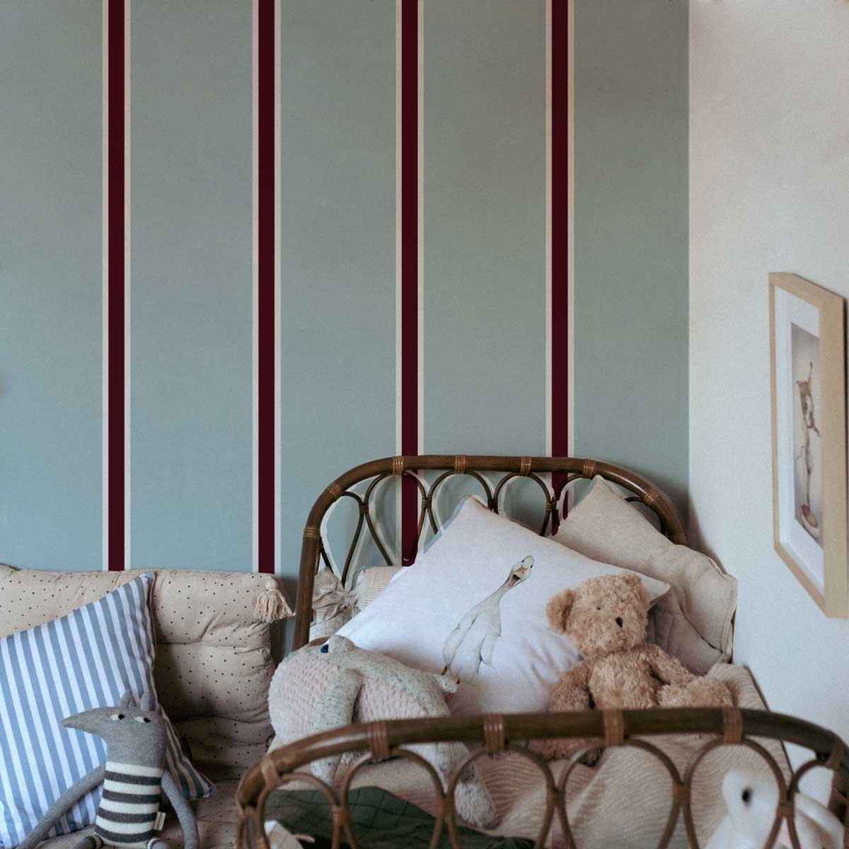 Maya Stripes Wallpaper - Wide Blue Stripes