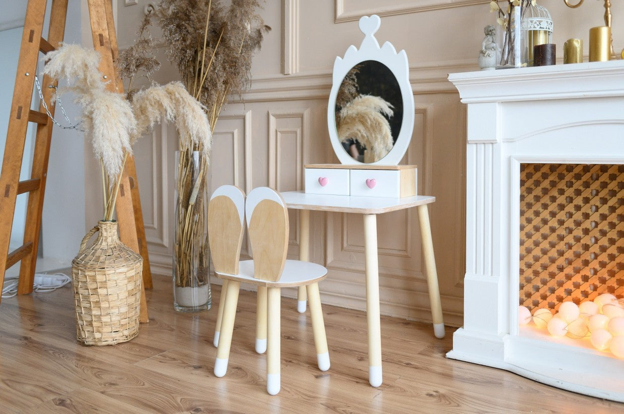Princess Beauty Table with Mirror - Crown