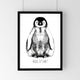 Personalized Baby Penguin Footprint Kit, A4 - Black frame